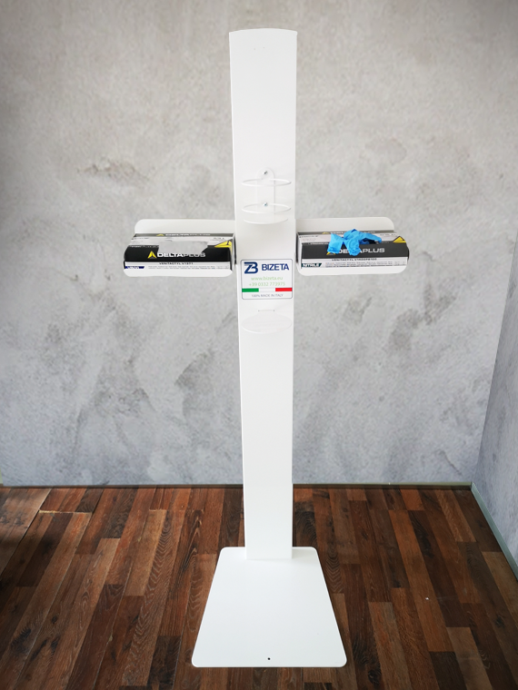Dispenser stand column for sanitizing gel